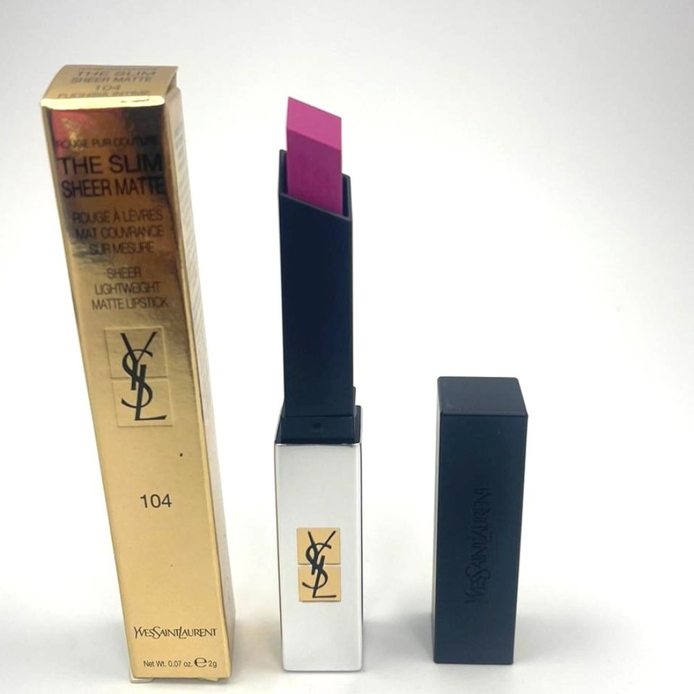 YSL The Slim Sheer Matte Lipstick 104 Fuchsia In Time BRAND NEW